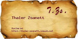 Thaler Zsanett névjegykártya