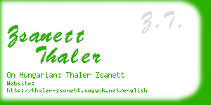 zsanett thaler business card